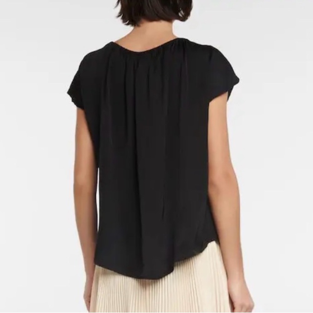 NWT VELVET by GRAHAM & SPENCER Odette Satin Blouse M Black - Picture 5 of 8
